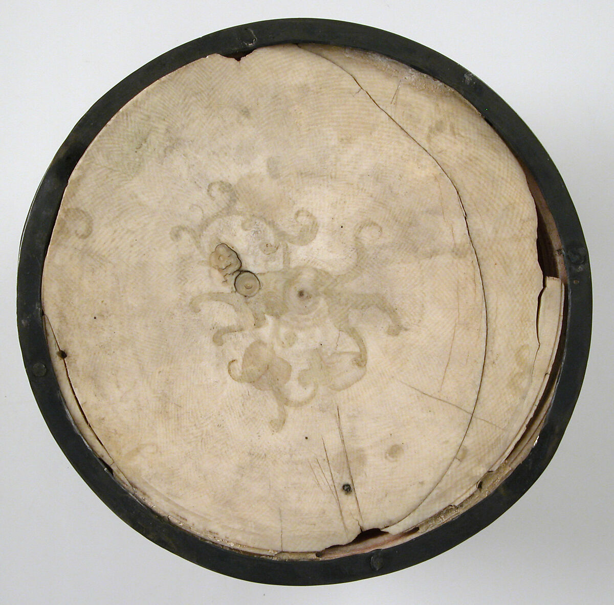 Box, Ivory; painted; silver mounts