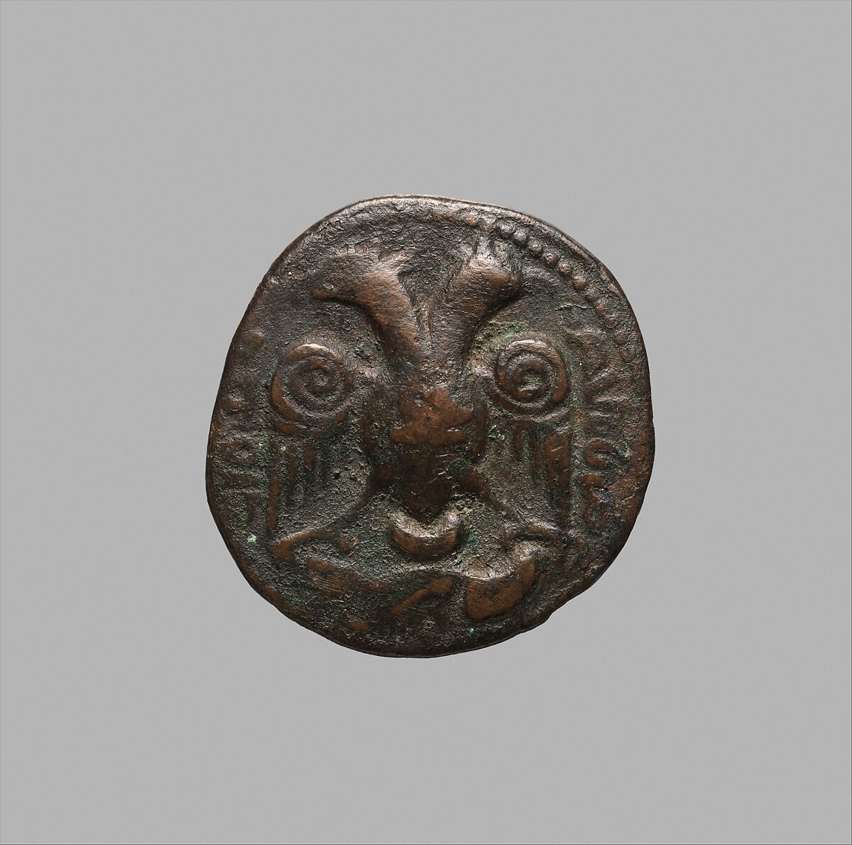 Dirham of Nasir al-Din Mahmud (r. 1201–22): Double-Headed Bird of Prey, Copper