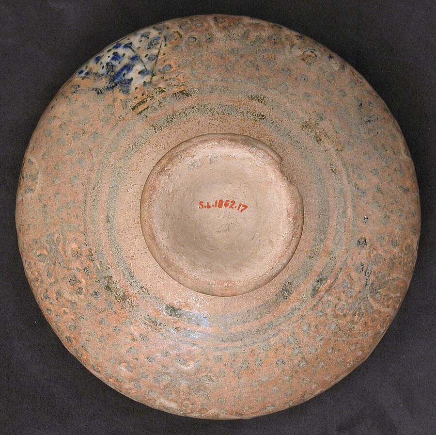 Bowl with Deer Motif, Stonepaste; underglaze painted (Sultanabad ware)