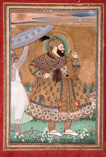 Sultan Abu’l Hasan of Golconda, Standing, Opaque watercolor and gold on paper 