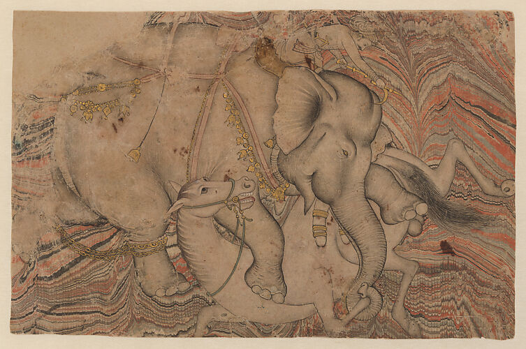 Elephant Trampling a Horse