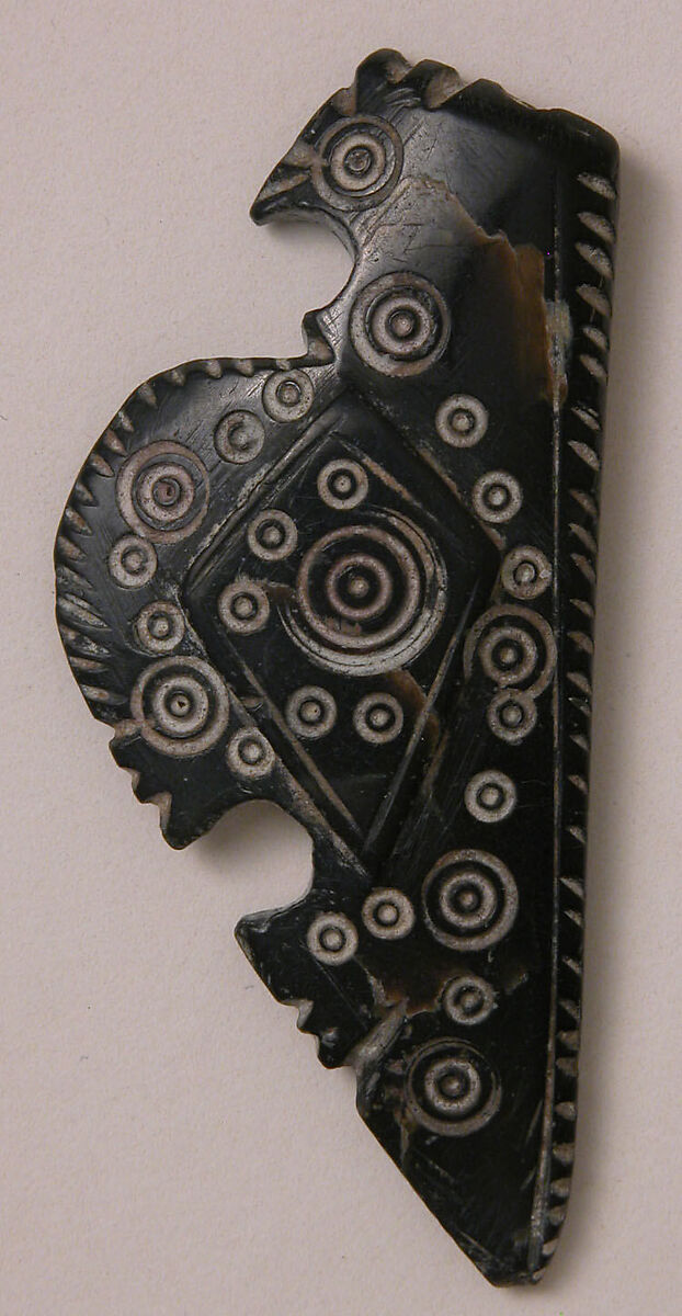 Kohl Flask, Serpentine; carved, incised