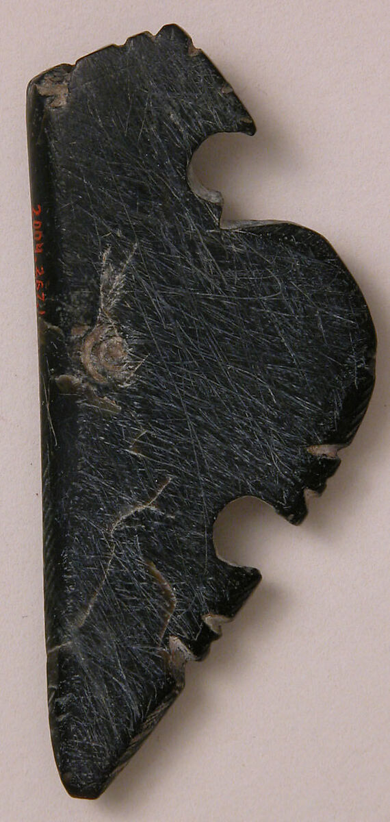 Kohl Flask, Serpentine; carved, incised