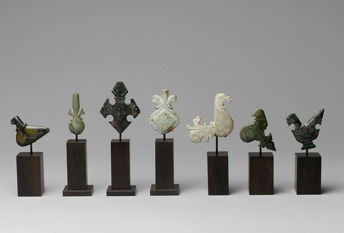 Kohl Flask, Serpentine; carved, incised