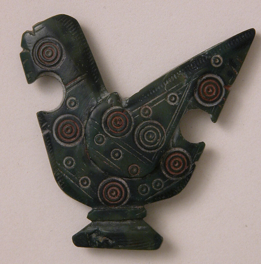 Kohl Flask, Serpentine; carved, incised