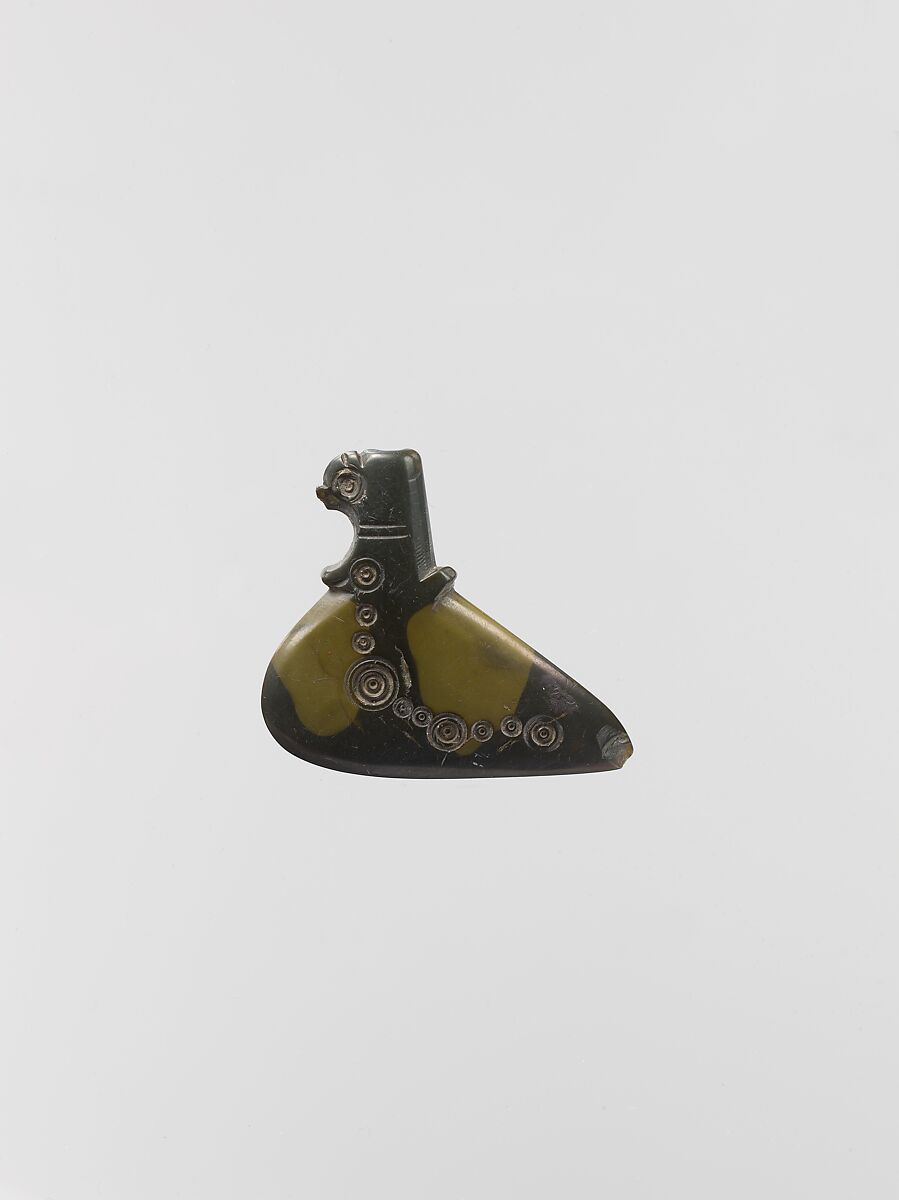 Kohl Flask, Serpentine; carved, incised 