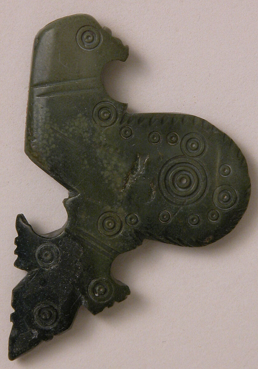 Kohl Flask, Serpentine; carved, incised