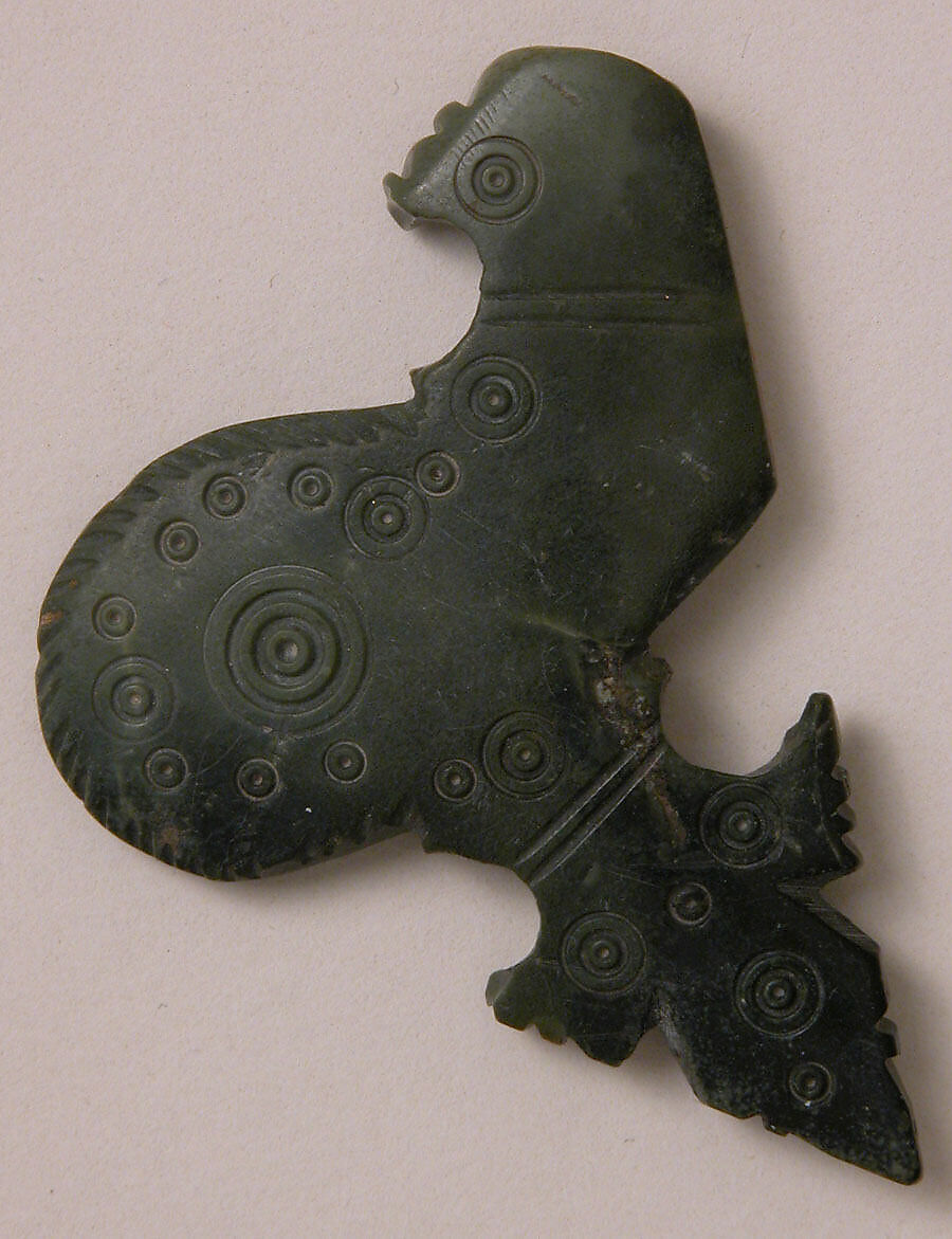 Kohl Flask, Serpentine; carved, incised