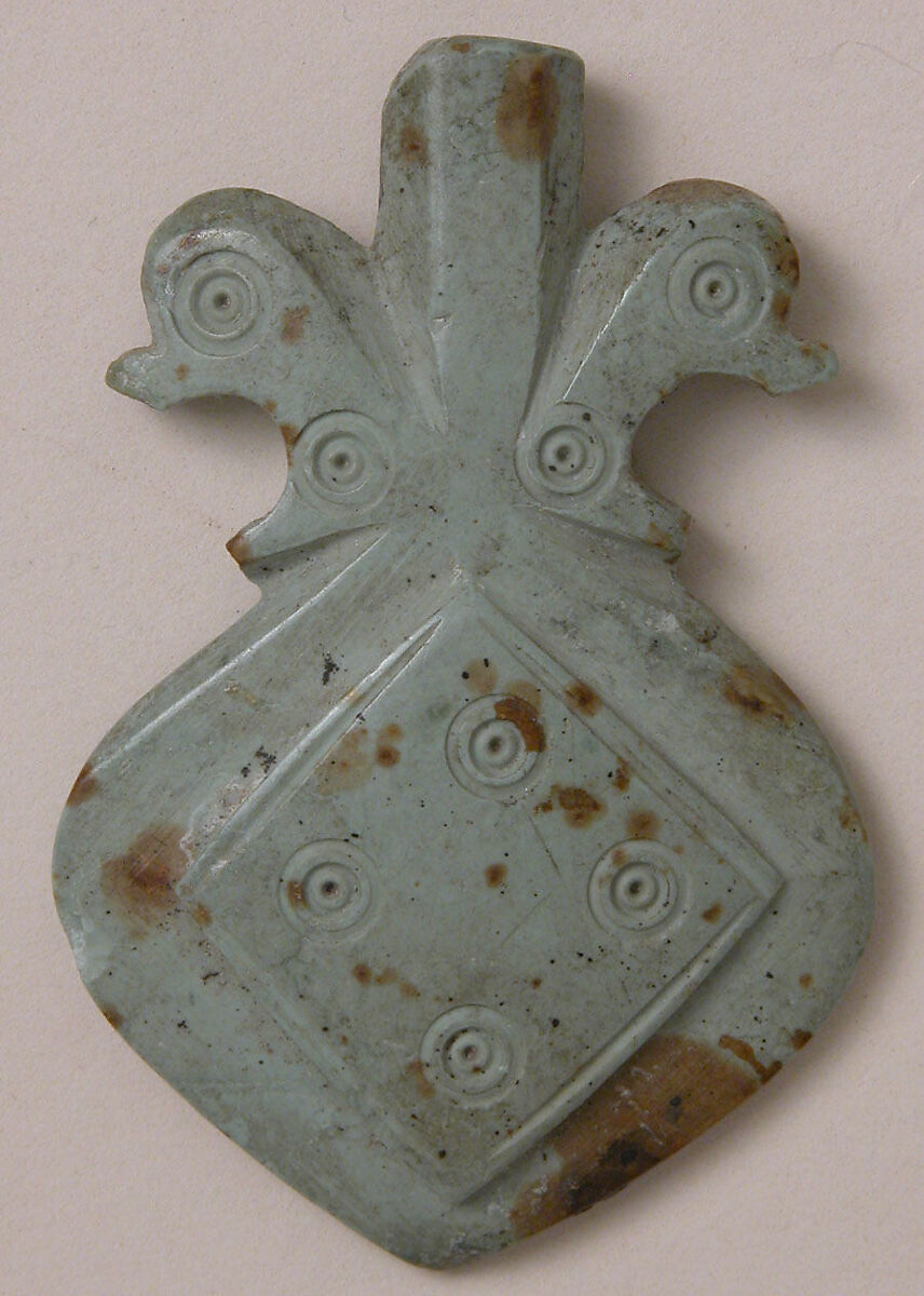 Kohl Flask, Serpentine; carved, incised