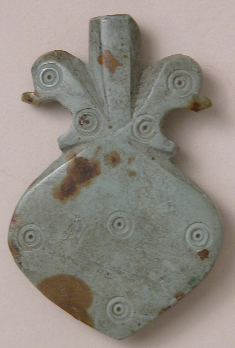 Kohl Flask, Serpentine; carved, incised