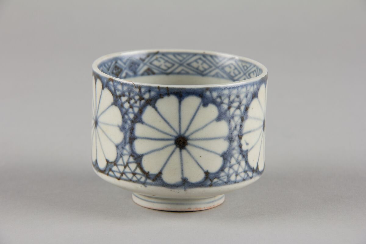 Soba cup, Porcelain painted with underglaze cobalt (Hizen ware), Japan 