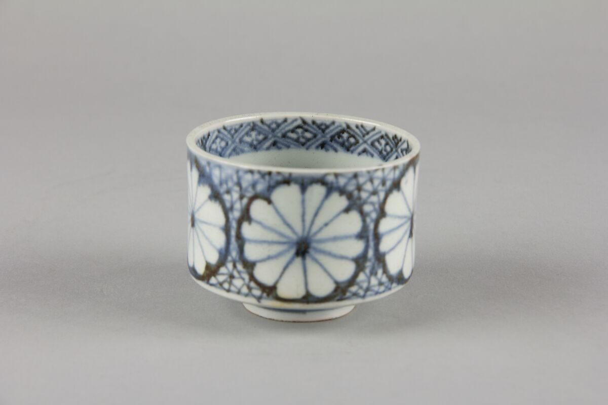 Soba cup, Porcelain painted with underglaze cobalt (Hizen ware), Japan 