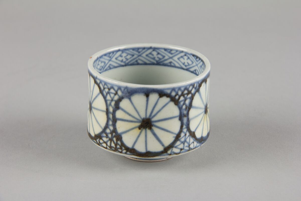 Soba cup, Porcelain painted with underglaze cobalt (Hizen ware), Japan 