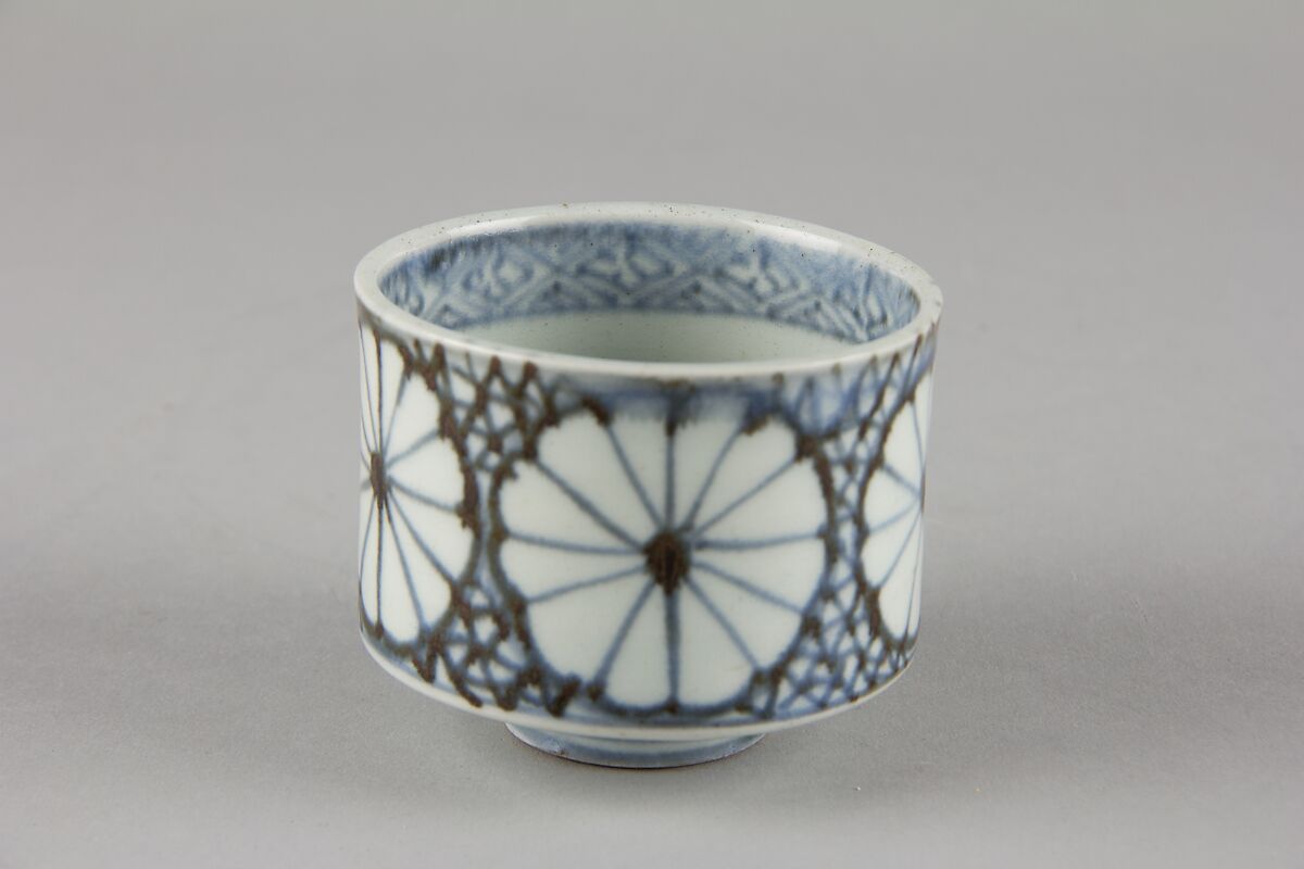 Soba cup, Porcelain painted with underglaze cobalt (Hizen ware), Japan 