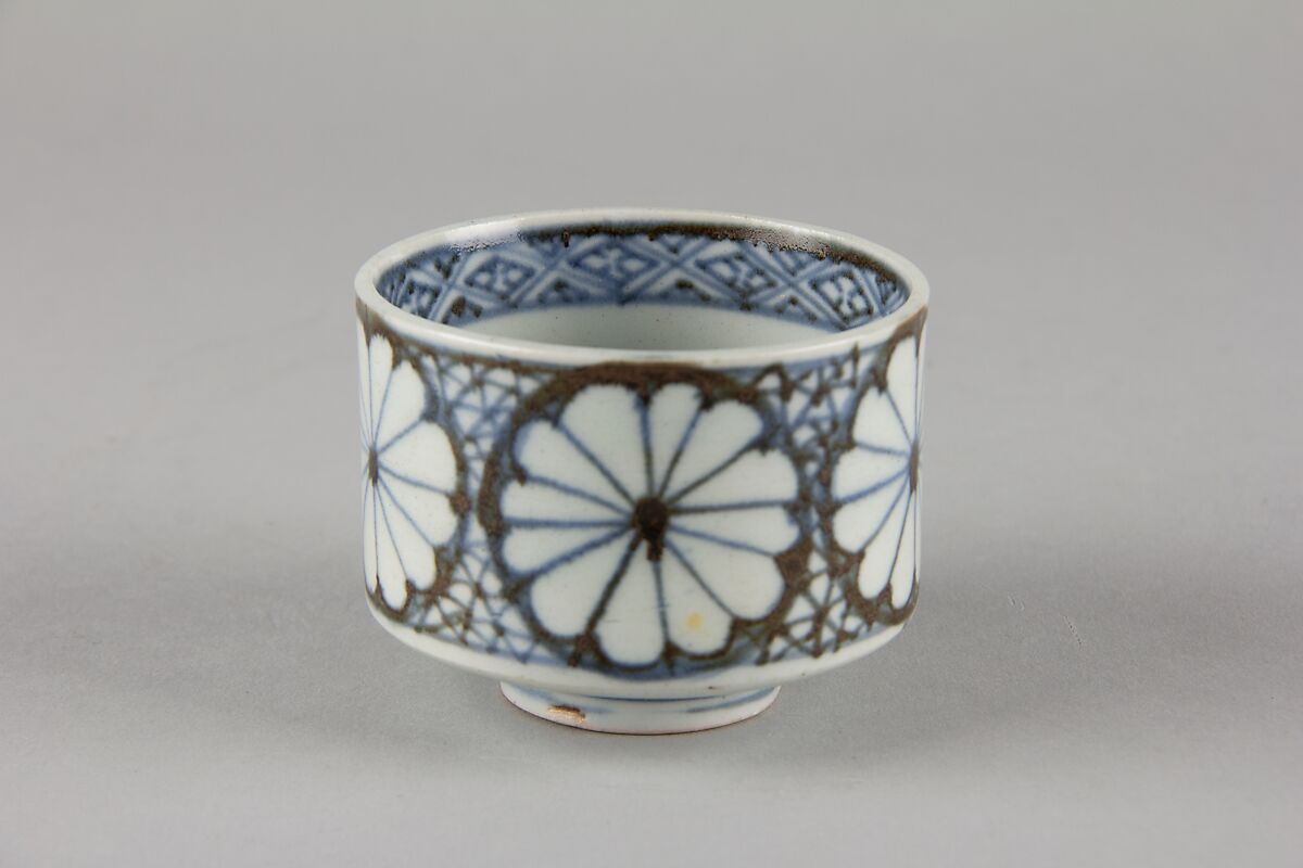 Soba cup, Porcelain painted with underglaze cobalt (Hizen ware), Japan 