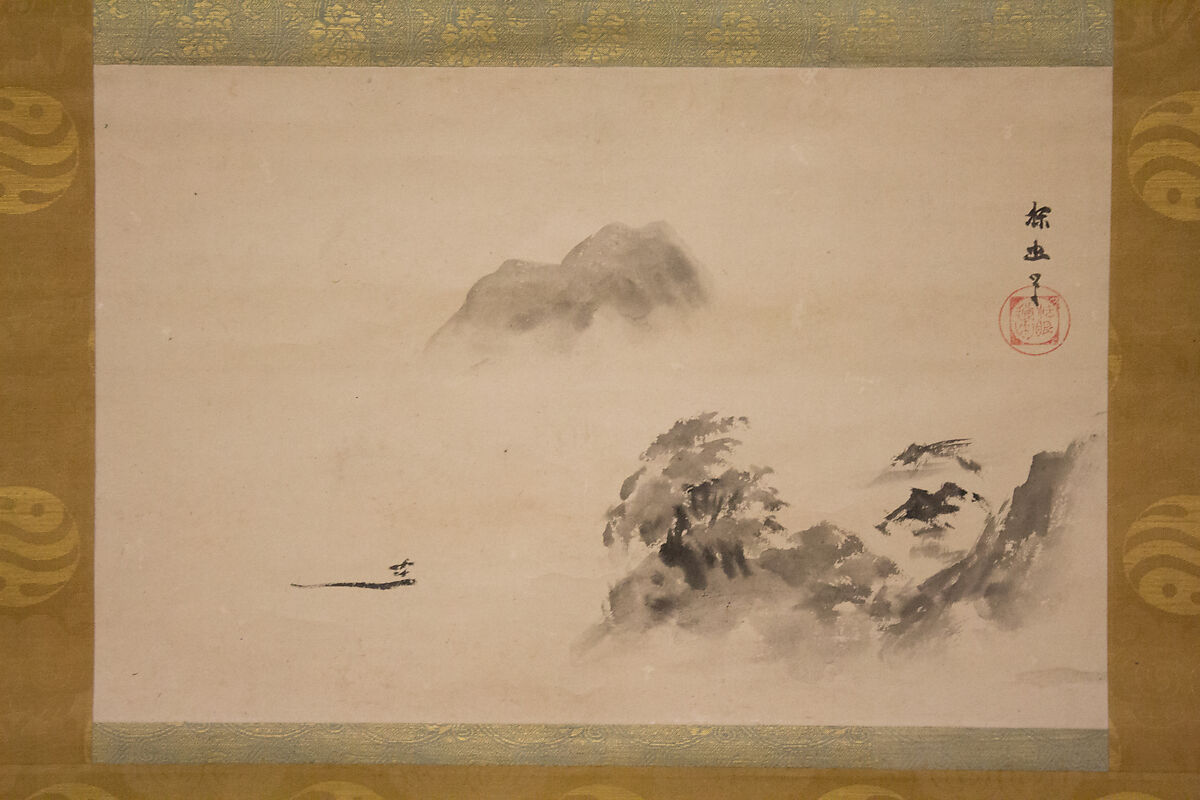 Misty Landscape, Kano School, Hanging scroll; ink on paper, Japan 