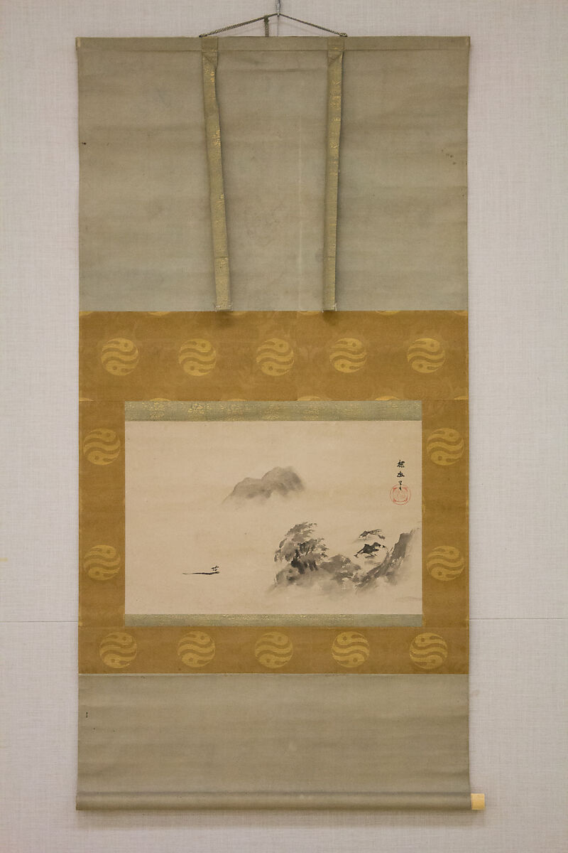 Misty Landscape, Kano School (Japanese, 1476–1559), Hanging scroll; ink on paper, Japan