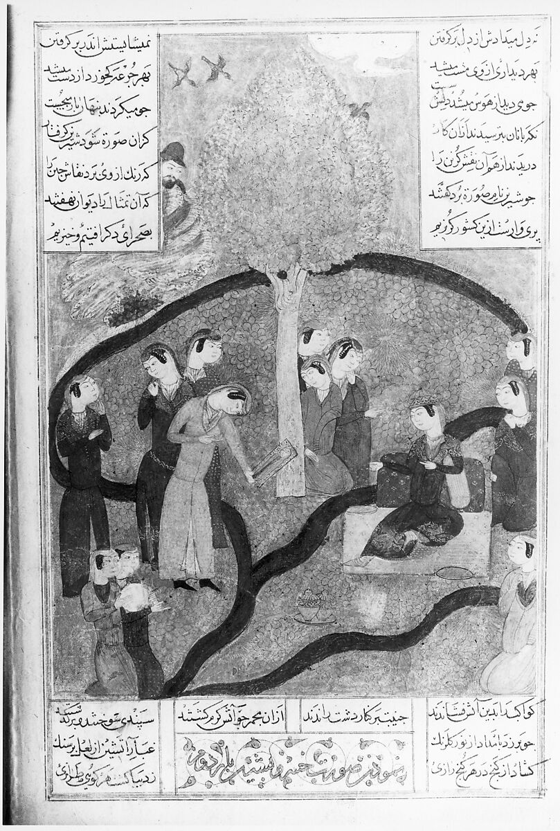 Khamsa (Quintet) of Nizami of Ganja, Nizami (present-day Azerbaijan, Ganja 1141–1209 Ganja), Ink, opaque watercolor, silver, and gold on paper