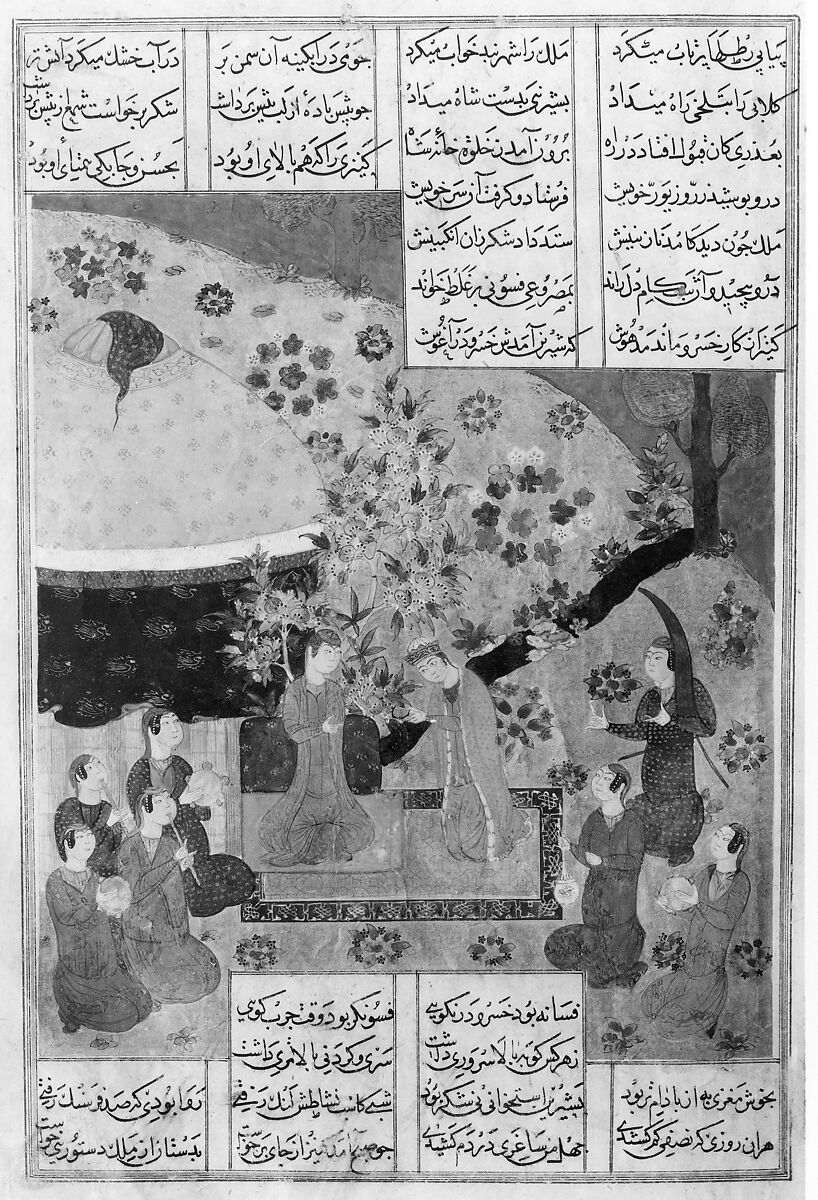 Khamsa (Quintet) of Nizami of Ganja, Nizami (present-day Azerbaijan, Ganja 1141–1209 Ganja), Ink, opaque watercolor, silver, and gold on paper