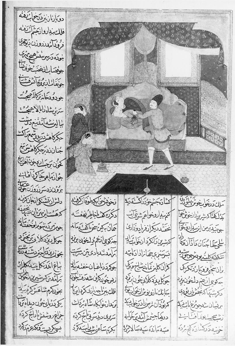 Khamsa (Quintet) of Nizami of Ganja, Nizami (present-day Azerbaijan, Ganja 1141–1209 Ganja), Ink, opaque watercolor, silver, and gold on paper