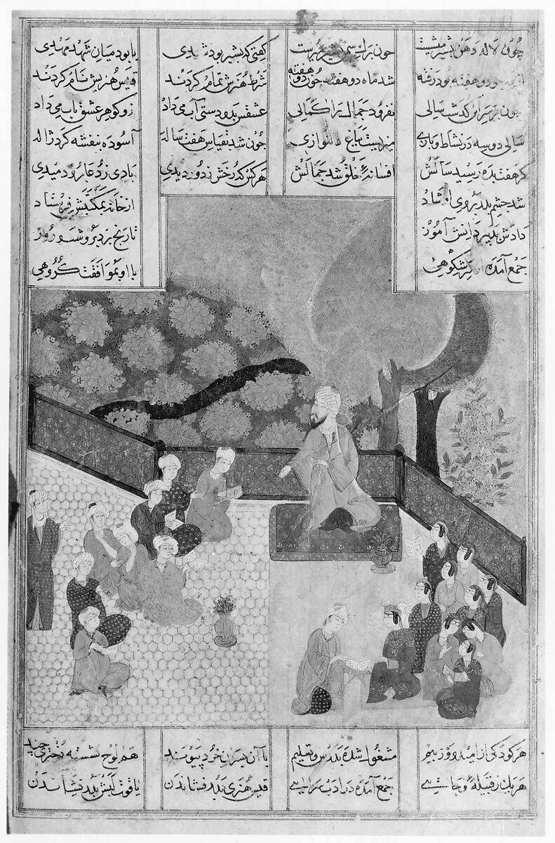 Khamsa (Quintet) of Nizami of Ganja, Nizami (present-day Azerbaijan, Ganja 1141–1209 Ganja), Ink, opaque watercolor, silver, and gold on paper