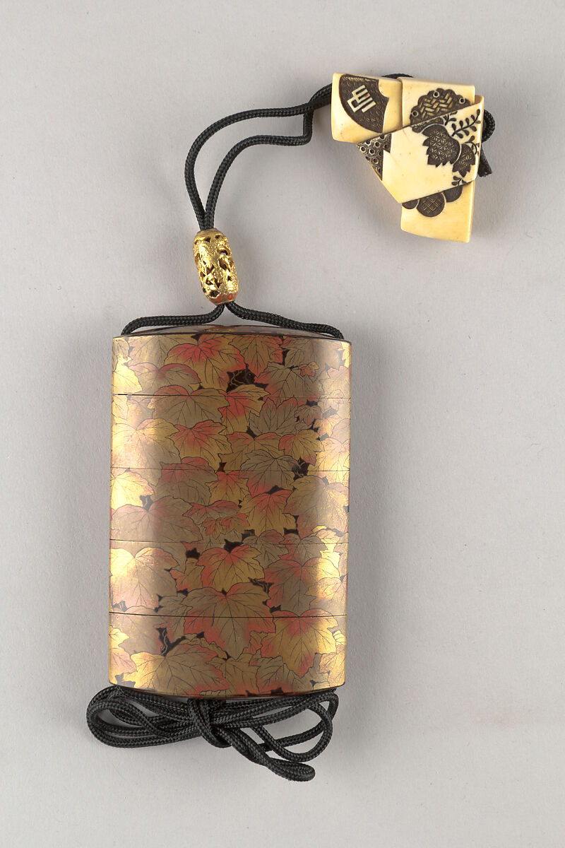 Netsuke Carved in Shape of Folded Letter on Paper Decorated with Court Motifs, Ivory, Japan