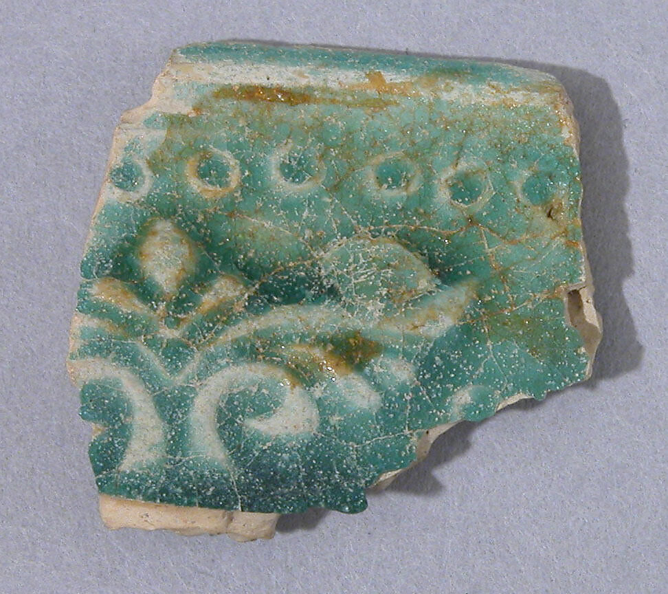 Fragment, Earthenware; glazed 