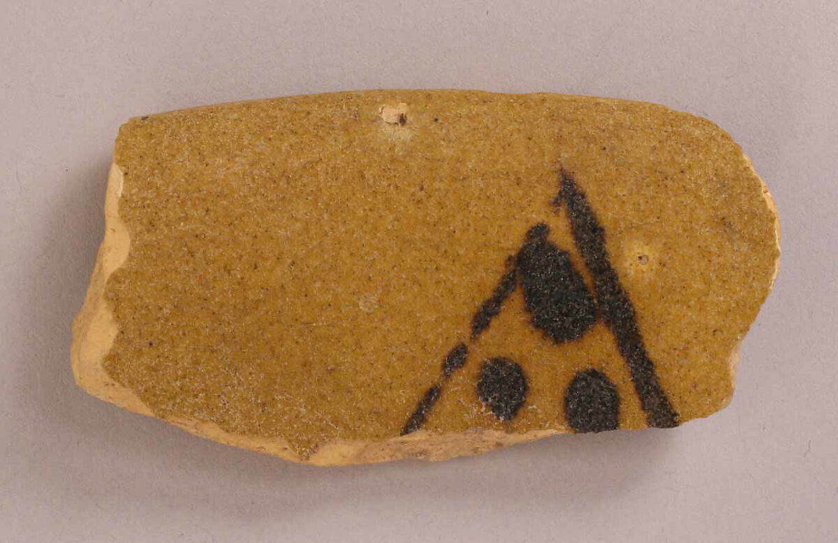 Fragment, Earthenware; glazed 