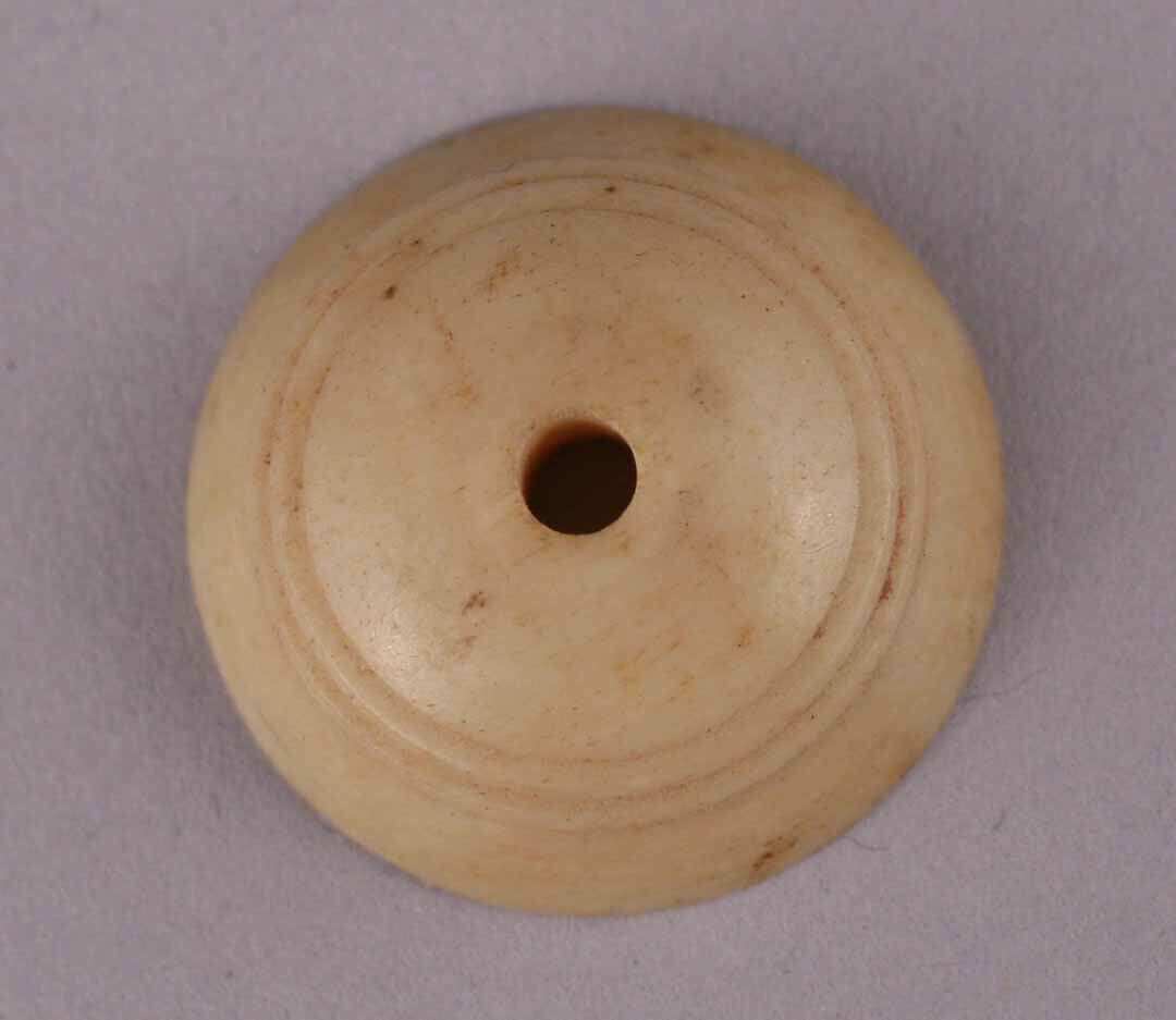 Spindle Whorl, Bone; incised 