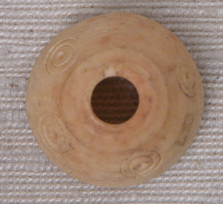 Button or Bead, Ivory or bone; carved and incised