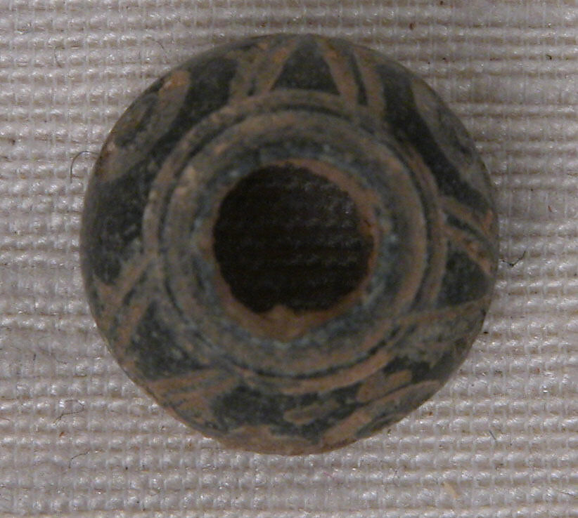 Button or Bead, Ivory or bone; carved and incised