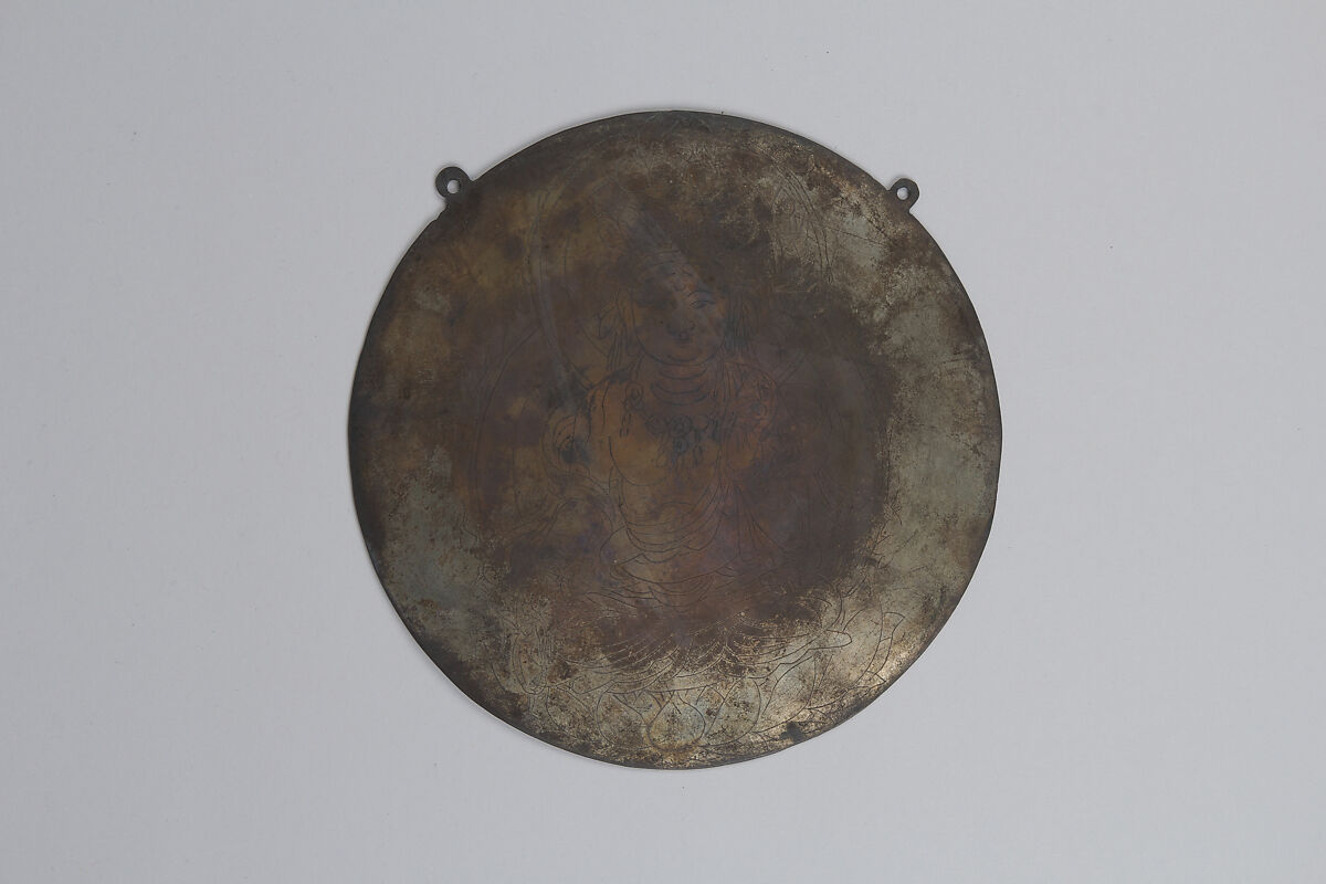 Votive Mirror with Eleven-Headed Kannon, Gilt bronze, Japan 