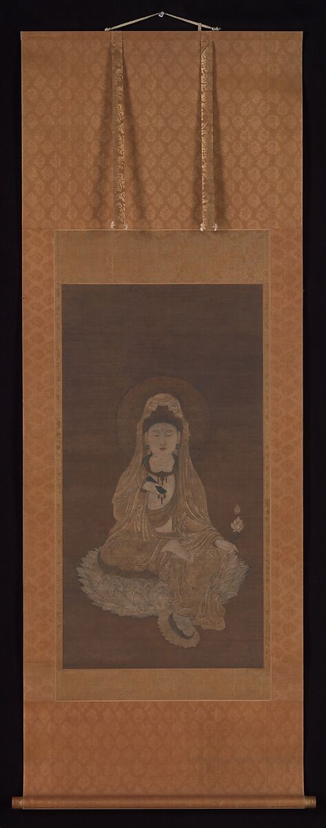White-Robed Kannon, Hanging scroll; ink and color on silk, Japan