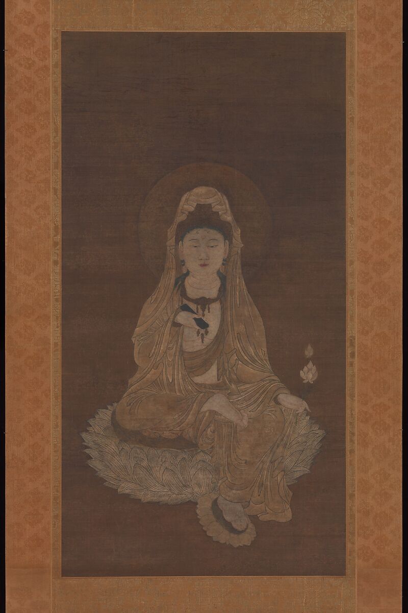 White-Robed Kannon, Hanging scroll; ink and color on silk, Japan 