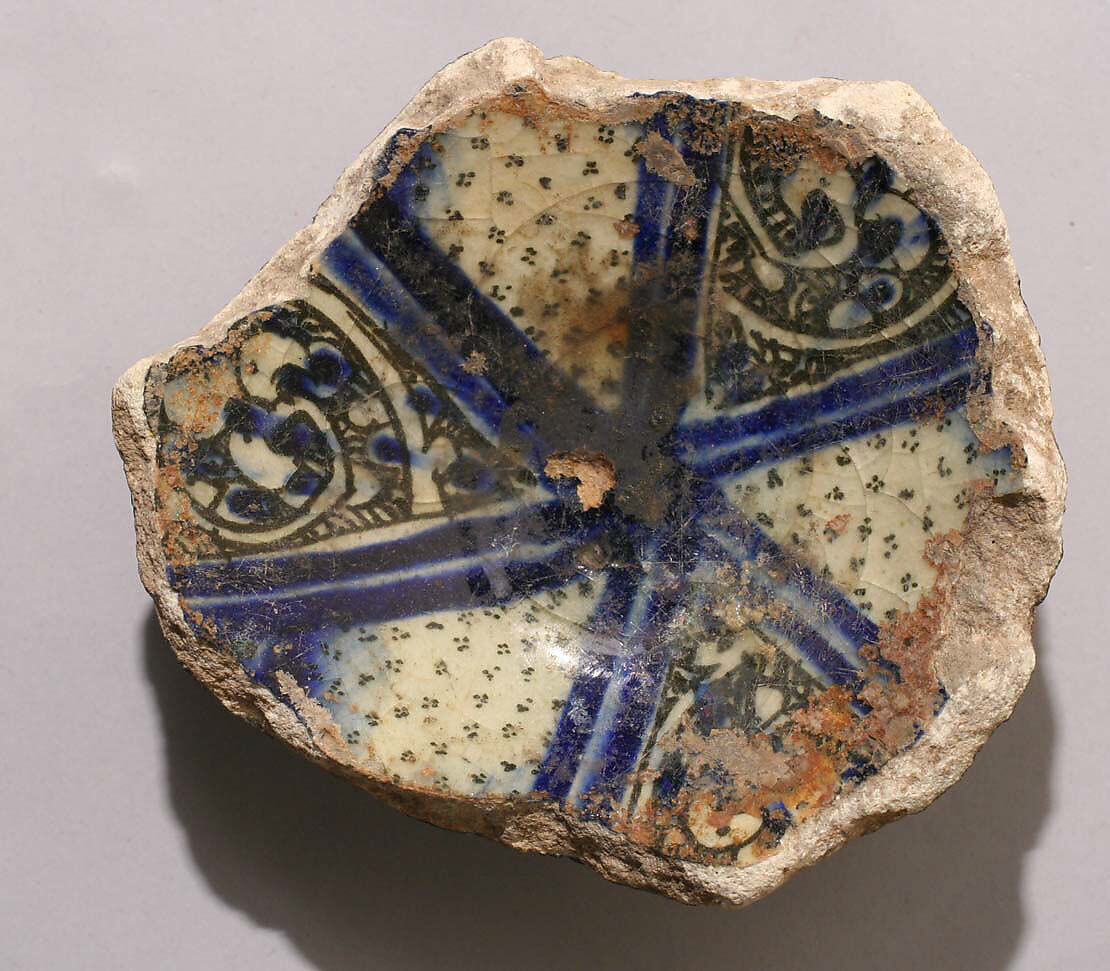 Fragment of a Bowl, Stonepaste; polychrome painted under transparent glaze