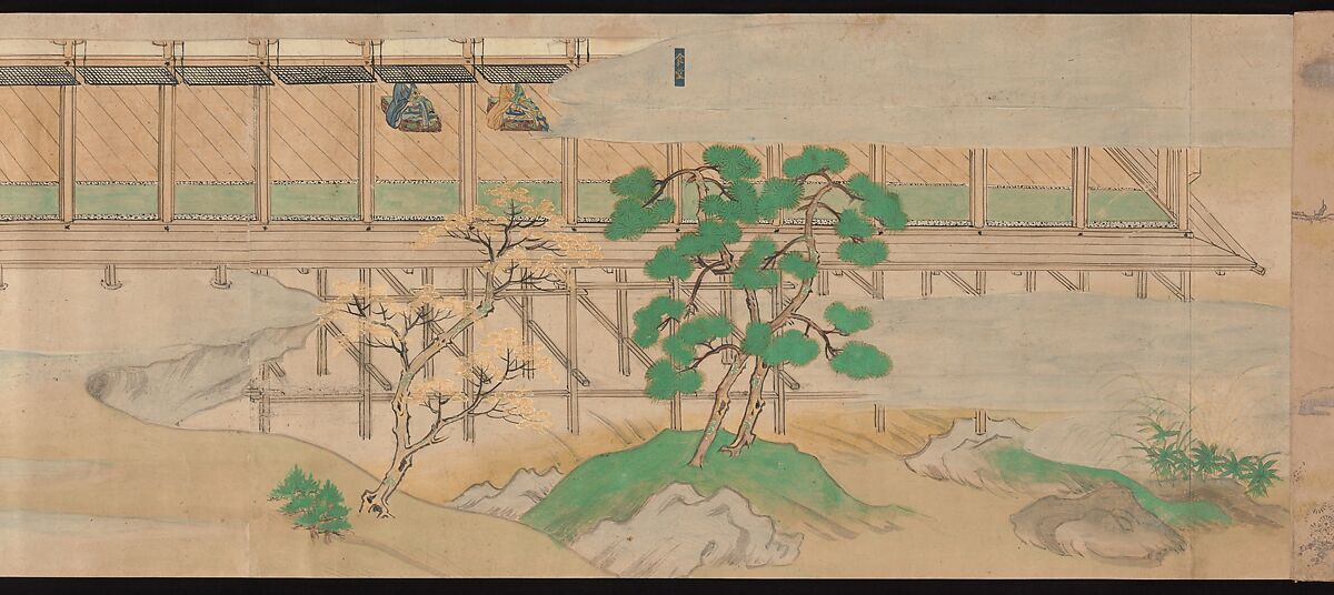 Scene from The Illustrated Legends of Jin’ōji Temple (Jin’ōji engi emaki), Section of a handscroll; ink and color on paper, Japan 
