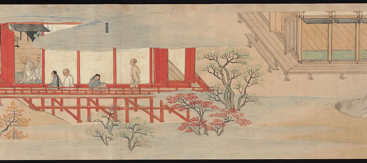 Scene from The Illustrated Legends of Jin’ōji Temple (Jin’ōji engi emaki), Section of a handscroll; ink and color on paper, Japan