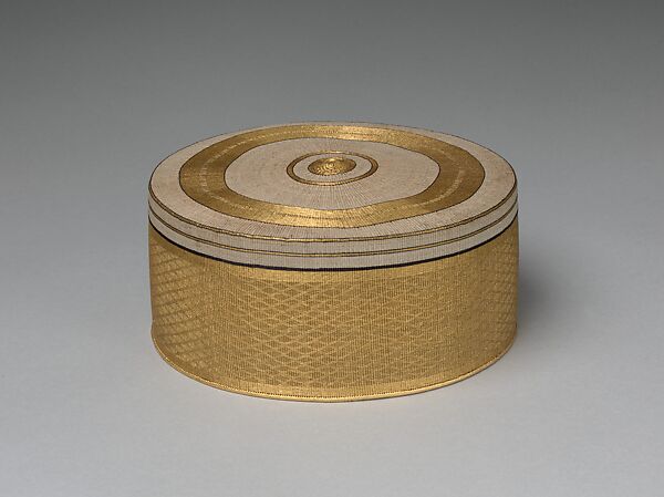 Crown, Vegetable fiber and gold thread or wire; woven 
