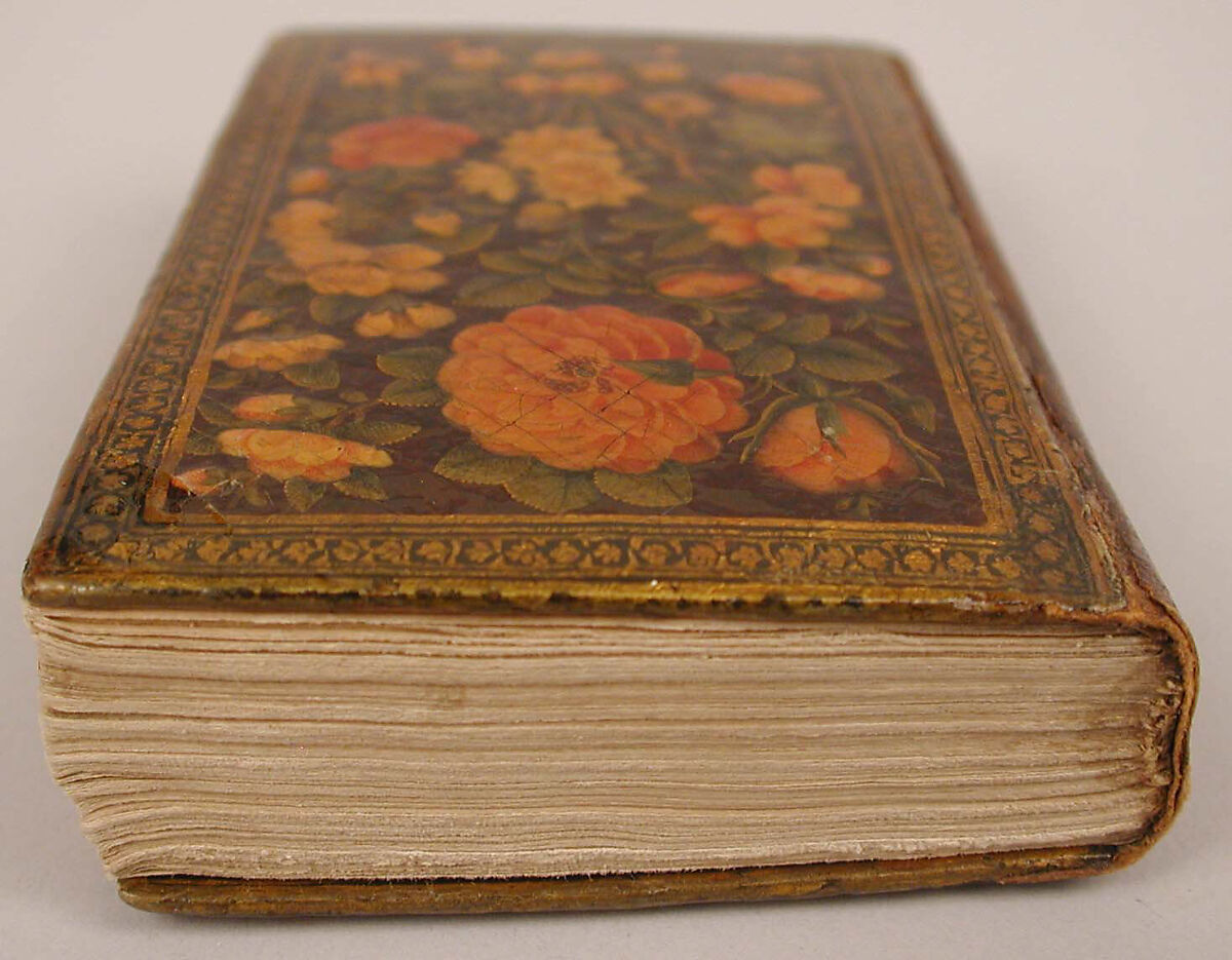 Qur'an Manuscript with Lacquer Binding, Manuscript: Ink, opaque watercolor, and gold on paper
Binding: pasteboard; painted and lacquered