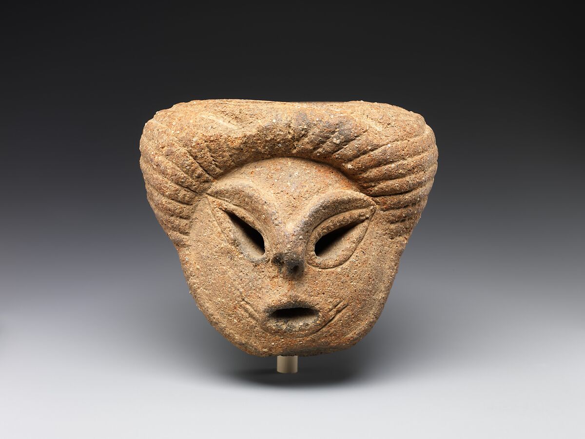 Head of a Clay Figure (Dogū), Earthenware with incised decoration (Katsusaka type), Japan 