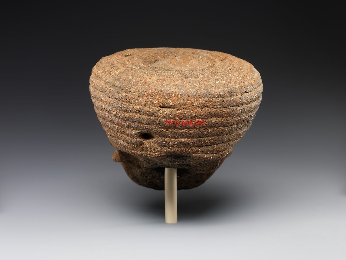 Head of a Clay Figure (Dogū), Earthenware with incised decoration, Japan