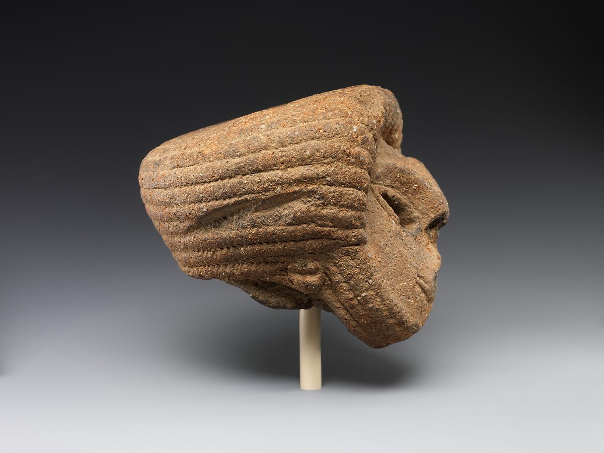 Head of a Clay Figure (Dogū), Earthenware with incised decoration, Japan