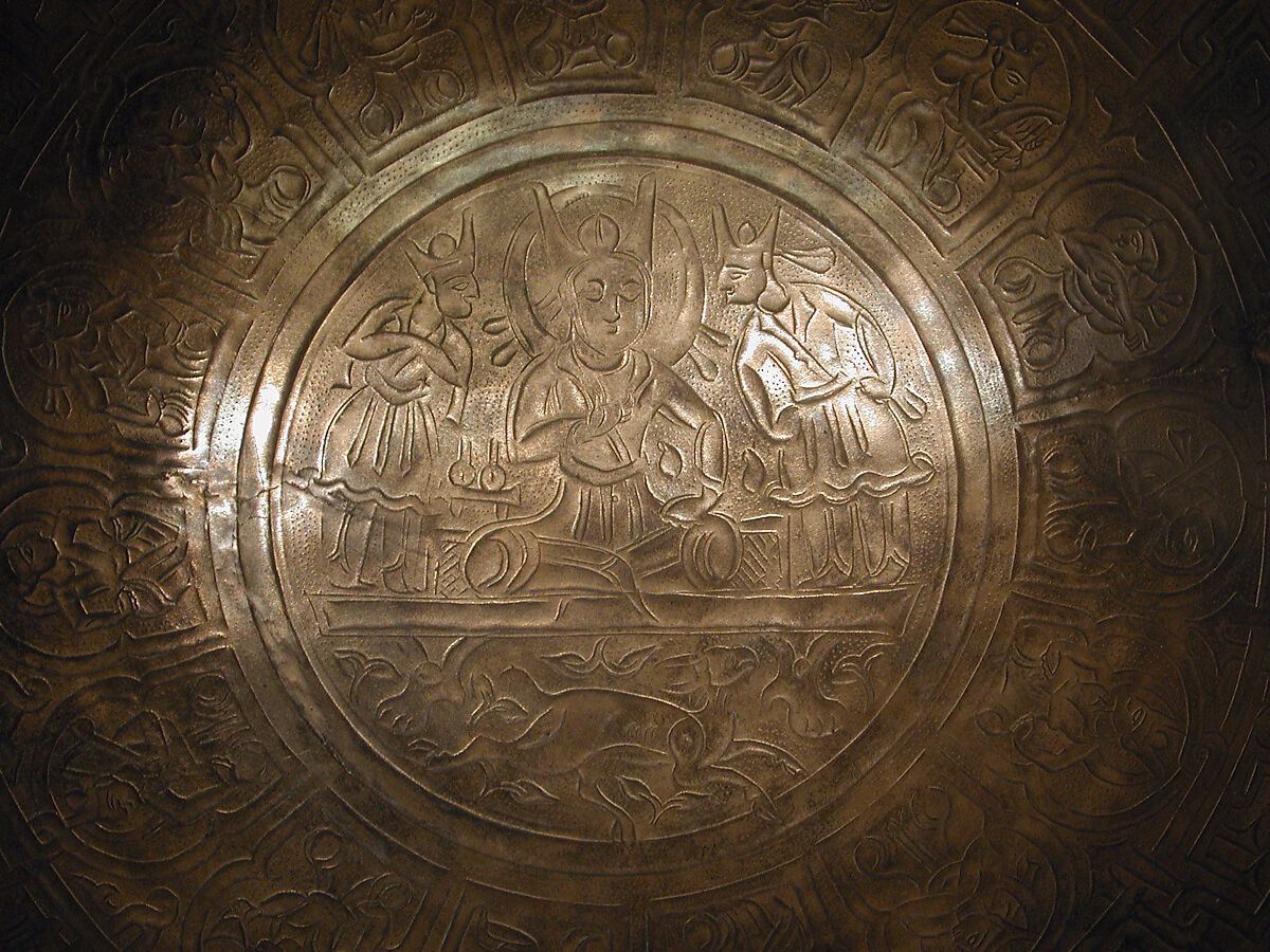 High-Tin Bronze Bowl, Abu Nasr al-Naqqash, High-tin bronze; cast, chased, punched, engraved