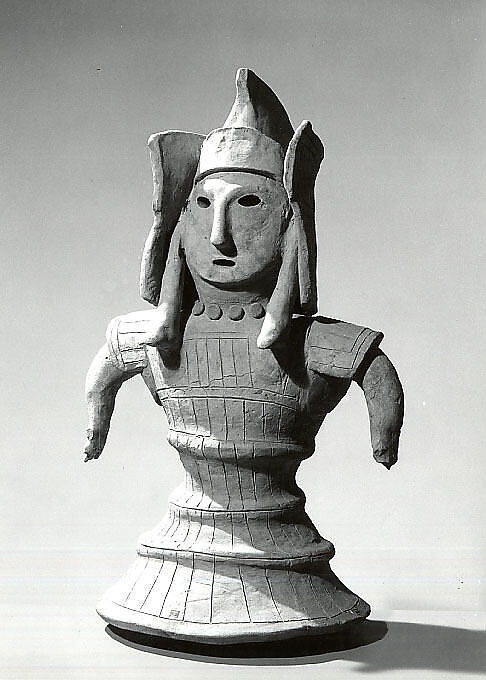 Haniwa Figure of a Warrior, Earthenware with painted, incised, and applied decoration, Japan 