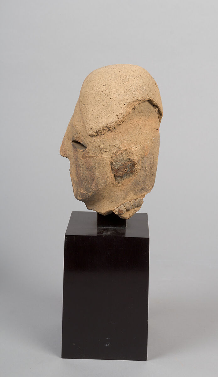 Head of a Male Haniwa Figure, Earthenware, Japan