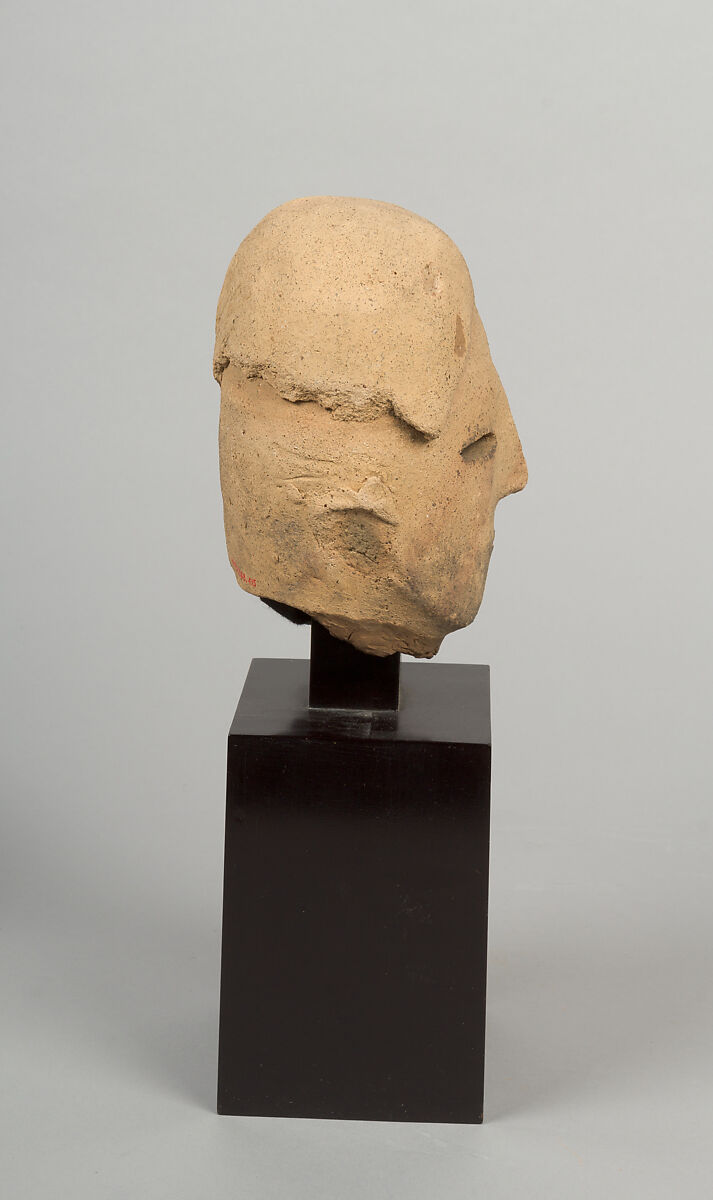 Head of a Male Haniwa Figure, Earthenware, Japan