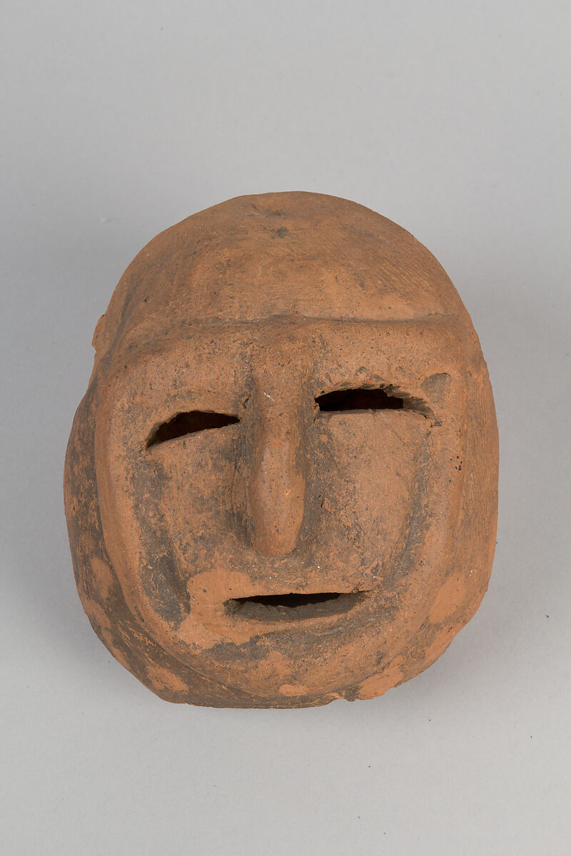 Head of a Masked Clay Tomb Sculpture (Haniwa), Earthenware, Japan