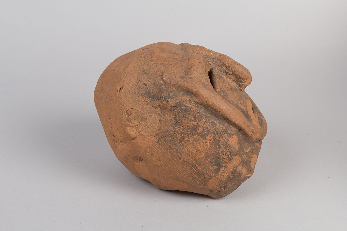 Head of a Masked Clay Tomb Sculpture (Haniwa), Earthenware, Japan