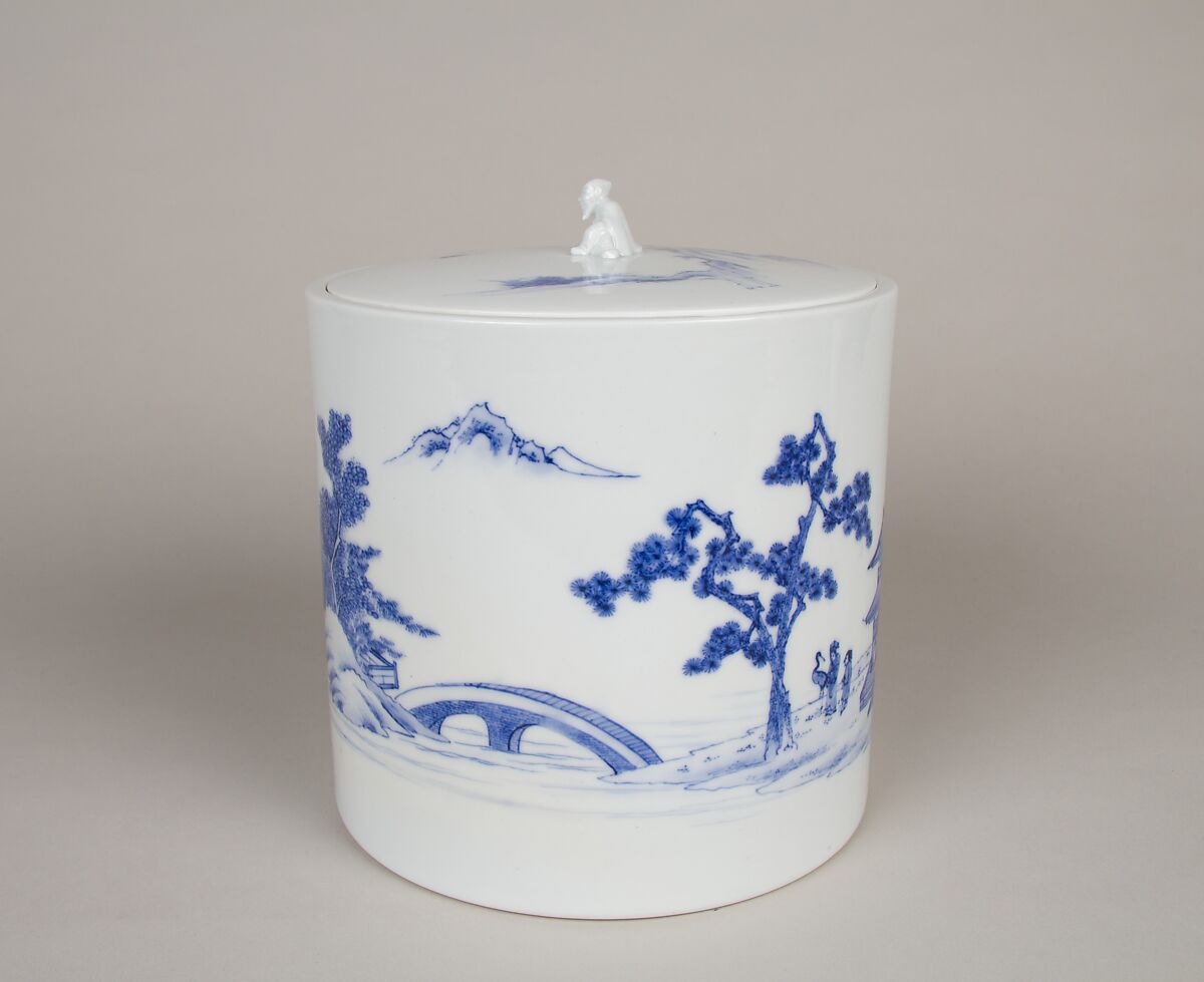 Water Jar with Lin Hejing (Lin Bu) and His Pet Crane, Porcelain with underglaze blue (Hirado ware), Japan