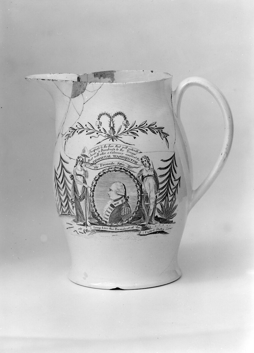 Jug, Earthenware, transfer-printed, British 